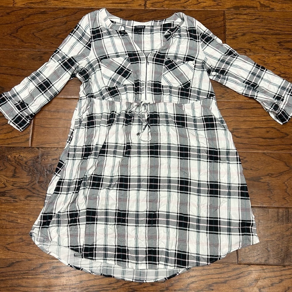 Torrid plaid babydoll top
